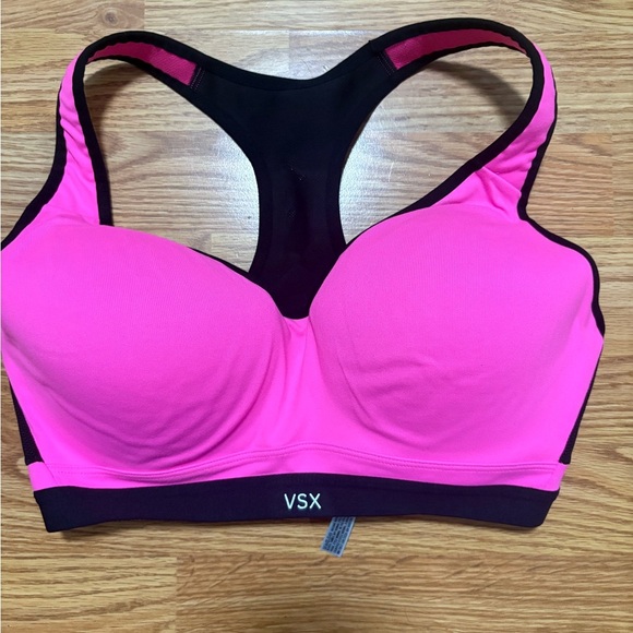 VSX Other - VSX Vibrant Pink and Black Sports Bra 34DD